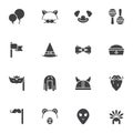 Costume party vector icons set