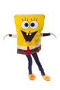 Costumed characters of spongebob in foto studio