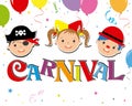 Costumed children, balloons and confetti Royalty Free Stock Photo