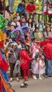 Dancers and spectators at the Diablada