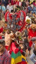 Dancers and spectators at the Diablada