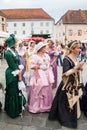 Costumed entertainers on the streets of Varazdin