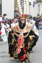 Costumed Figures Marching in Carnival Parade, Peru