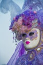 Costumed Reveler of the Carnival of Venice Royalty Free Stock Photo
