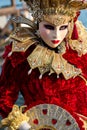 Costumed woman during venetian carnival, Venice, Italy