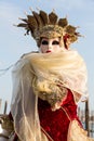 Costumed woman during venetian carnival, Venice, Italy