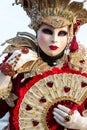 Costumed woman during venetian carnival, Venice, Italy