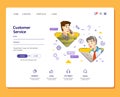 Costumer service care 24 hours illustration with flat modern style design