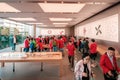 Costumers inside the Apple Store in Hongkong