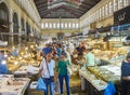 Costumers in Varvakios, Central Market of Athens. Attica region, Greece. Royalty Free Stock Photo