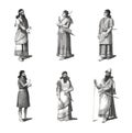 Costumes from Assyria | Antique Historic Illustrations