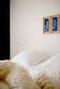 Cosy bedroom white, scandinavian style
