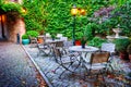 Cosy cafe terrace in Bruges Royalty Free Stock Photo