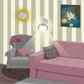 Cosy interior of a living room with armchair Royalty Free Stock Photo