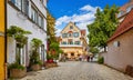 Cosy street in picturesque bavarian town Lindau