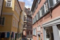 Cosy street in picturesque town Tuebingen in Germany. Traditional old german houses