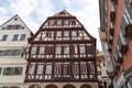 Cosy street in picturesque town Tuebingen in Germany. Traditional old german houses