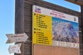 Indicator board with ski slope area and routes at Cota 2000, Sinaia, Romania