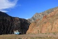 Cotahuasi Canyon Peru, van camping on overlooking platform