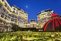 Cotai Macau Grand Lisboa Palace Garden European Baroque Jardim Secreto Illuminated Patio Landscape Lighting Design Outdoor Nature Royalty Free Stock Photo