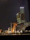 Cotai Macau MGM Architecture Wynn Casino Cable Car Macao Night Scenery