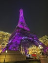 Cotai Macau Parisian Hotel Casino Macao Eiffel Tower Lighting Design Leds Ambience Photo Night Scenery Colorful Atmosphere Royalty Free Stock Photo