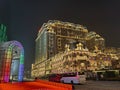 Cotai Macau Parisian Hotel Casino Macao Eiffel Tower Lighting Design Leds Ambience Photo Night Scenery Colorful Atmosphere