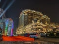 Cotai Macau Parisian Hotel Casino Macao Eiffel Tower Lighting Design Leds Ambience Photo Night Scenery Colorful Atmosphere