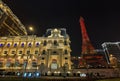 Cotai Macau Parisian Hotel Casino Macao Eiffel Tower Lighting Design Leds Ambience Photo Night Scenery Colorful Atmosphere Royalty Free Stock Photo