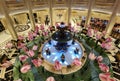 Cotai Macau Parisian Hotel Interior Design Macao Giant Tulips Flower Deco Spring Casino Indoor Fountain Romantic French Lifestyle Royalty Free Stock Photo