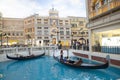 COTAI STRIP MACAU CHINA-AUGUST 22 visitor on gondola boat in Venetian Hotel The famous shopping mall luxury hotel important Royalty Free Stock Photo