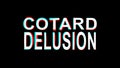 Cotard Delusion. Inscription appears. Stretching effect, glitch. Transparent Alpha channel. Cotard Delusion Psychological syndrome