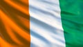 Cote d`Ivoire flag. Waving flag of Cote d`Ivoire 3d illustration Royalty Free Stock Photo