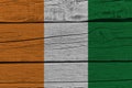 Cote d`ivoire - Ivory Coast flag painted on old wood plank