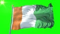 Cote d`Ivoire Ivory coast flag seamless looping 3D rendering video. Beautiful textile cloth fabric loop waving