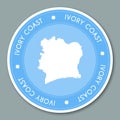 Cote D`Ivoire label flat sticker design.