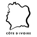 Cote d`Ivoire map outline