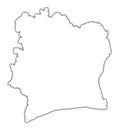 Cote D'Ivoire outline map