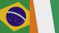Cote D lvoire and Brazil Two Half Flags Together