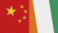 Cote D lvoire and China Two Half Flags Together