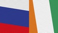 Cote D lvoire and Russia Two Half Flags Together