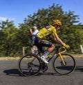 Jonas Vingegaard in Yellow Jersey - Le Tour de France 2022 Royalty Free Stock Photo