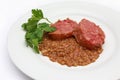 Cotechino with lentils Royalty Free Stock Photo