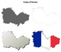 Cotes-d`Armor, Brittany outline map set