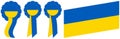 Cotillion with ribbon in national colors of Ukraine. Slanted flagCotillion with ribbon in national colors of Ukraine