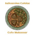 Coto makassar Indonesia traditional food. It made from beef and offal which is boiled