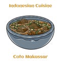 Coto makassar Indonesia traditional food. It made from beef and offal which is boiled