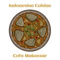 Coto makassar Indonesia traditional food. It made from beef and offal which is boiled