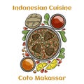 Coto makassar Indonesia traditional food. It made from beef and offal which is boiled