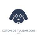 Coton De Tulear dog icon. Trendy flat vector Coton De Tulear dog